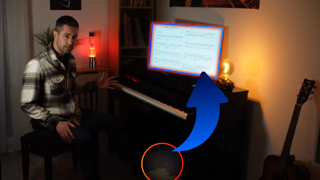 Vidéo où je montre comment utiliser les pédales de son piano pour tourner les page de ses partitions