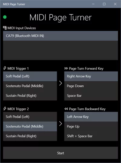 MIDI Page turner application pour Windows